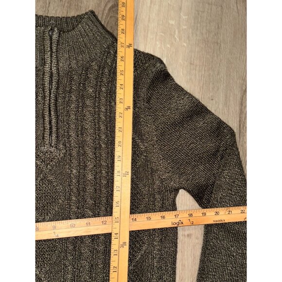 Kian D  Los Angeles Mens Cable Knit Half-Zip Sweater XL Brown - Picture 6 of 6